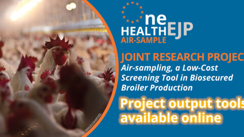 airsample project tools banner with text to explain their project and an image of poultry in a farm building